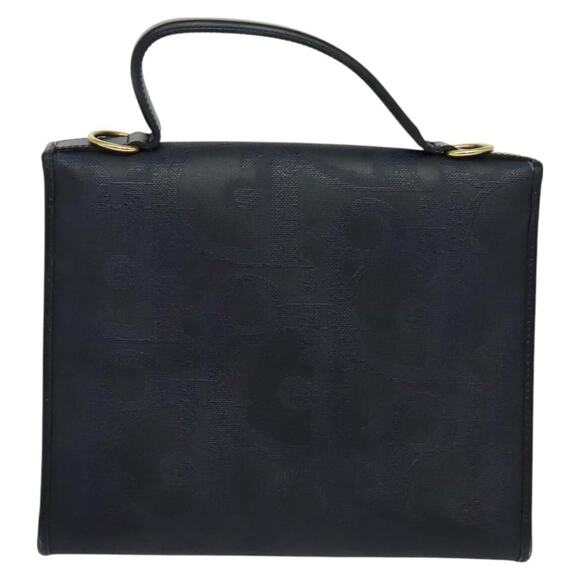 DIOR Trotter Canvas Hand Bag Pvc Navy Gold - Picture 3 of 12